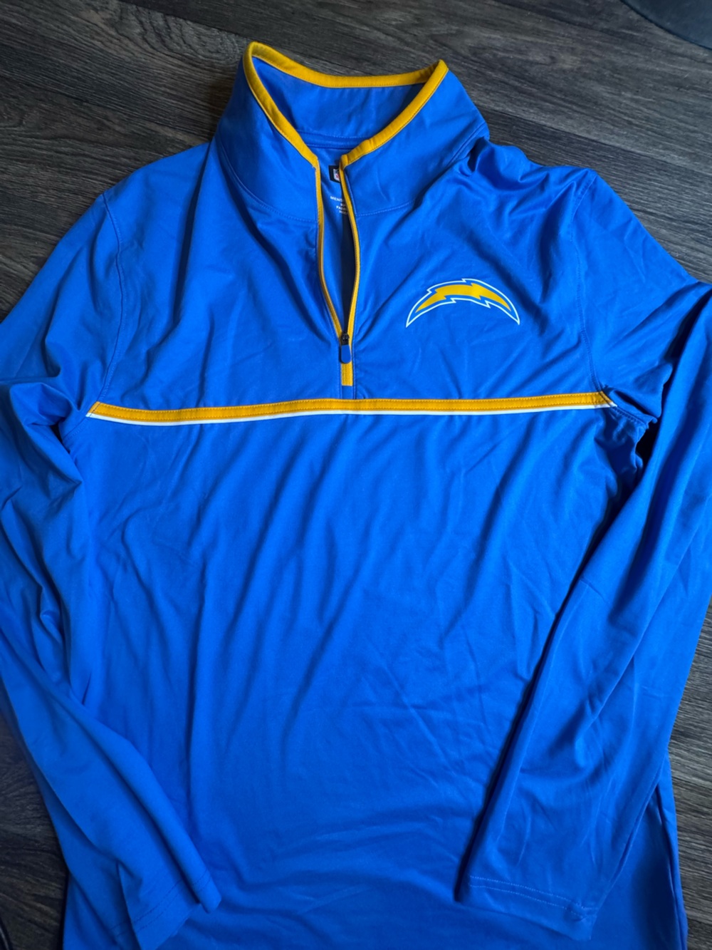 NFL Los Angeles Chargers Blue and Yellow Quarter-Zip Pull-Over